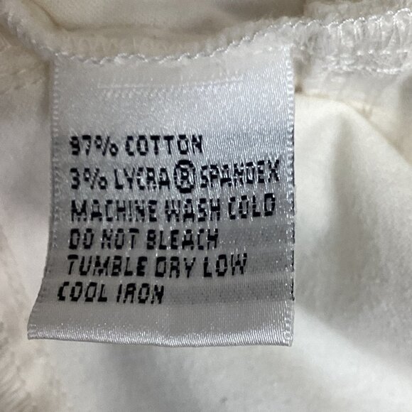 Talbots Stretch 8 Cotton Denim Button-Up Jacket Pockets Ivory/Cream 34Q - Picture 8 of 8